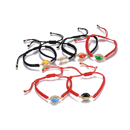 (Jewelry Parties Factory Sale)Adjustable Nylon Cord Braided Beaded Bracelets BJEW-N303-02-1
