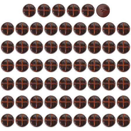 1-Hole Plastic Buttons BUTT-CA0001-34B-1