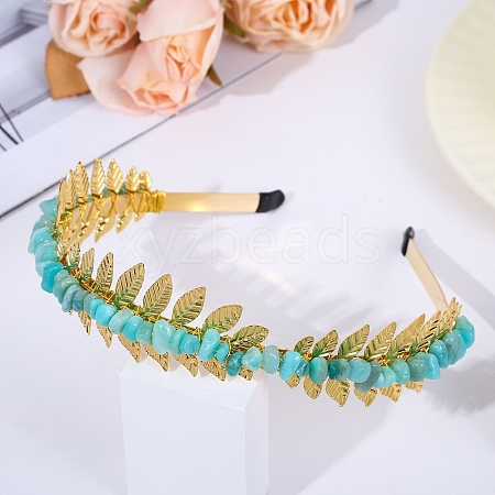 Natural Amazonite Hair Bands PW-WG137AD-03-1