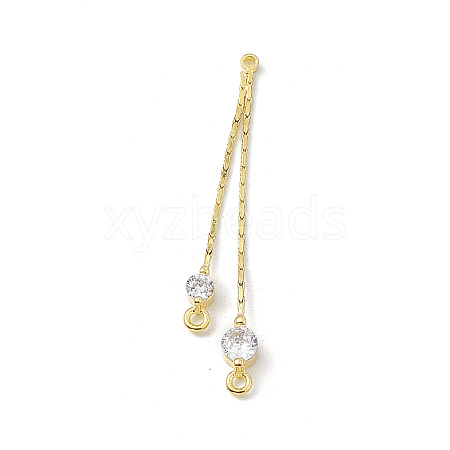 Brass Coreana Chains Tassel Pendants KK-P227-08G-1