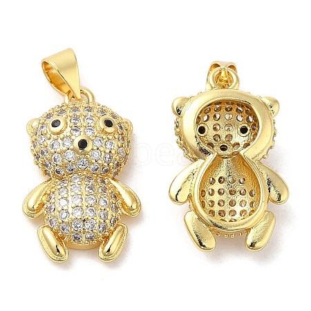 Brass Micro Pave Cubic Zirconia Pendants KK-M249-06G-1