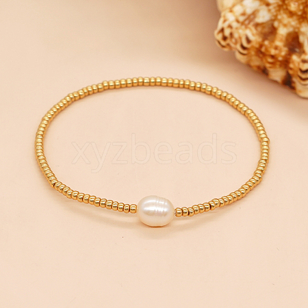 Gold Color 11/O TOHO Seed Beadd Strecth Bracelets HR2710-1-1