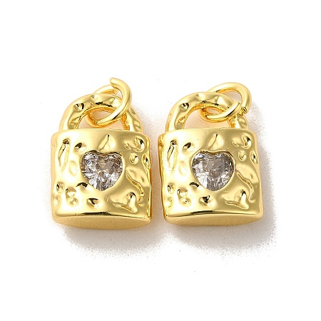 Brass Micro Pave Cubic Zirconia Pendants KK-H461-06G-03-1