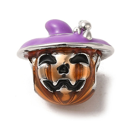 Halloween Brass Enamel European Beads LS-KK-A203-04B-P-1