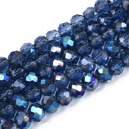 Electroplate Transparent Glass Beads Strands X-EGLA-N054-T4mm-A02-1