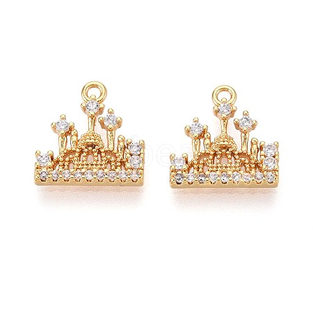 Brass Micro Pave Cubic Zirconia Charms KK-N263-85G-1