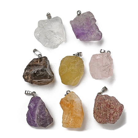 Raw Rough Natural Mixed Stone Pendants G-M405-02P-1