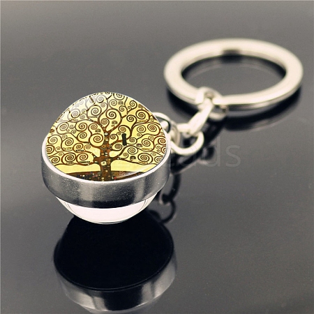 Glass Double-sided Ball Keychain PW-WG8BA2D-13-1