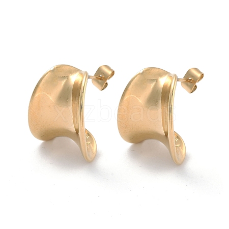 Ion Plating(IP) 304 Stainless Steel Stud Earrings EJEW-K281-08G-1