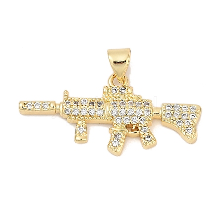 Brass Micro Pave Cubic Zirconia Pendants KK-U058-59C-G-1