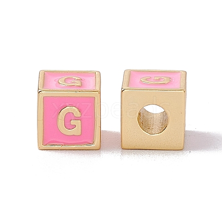 Rack Plating Brass Enamel Beads KK-B060-04G-05G-1