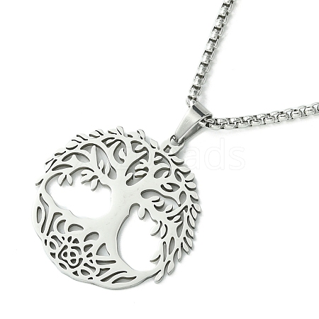 Stainless Steel Pendant Necklaces NJEW-L117-03A-P-1