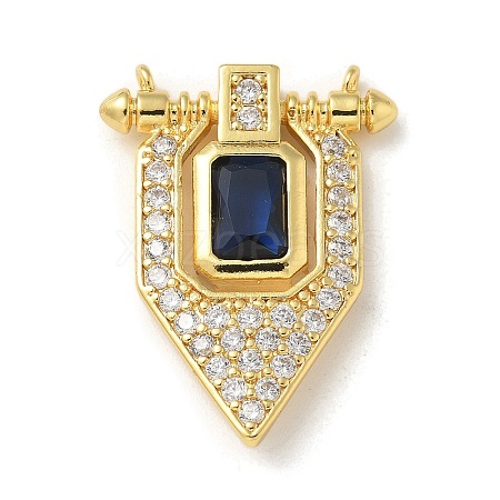 Brass Micro Pave Colorful Cubic Zirconia Pendants KK-U046-04G-01-1