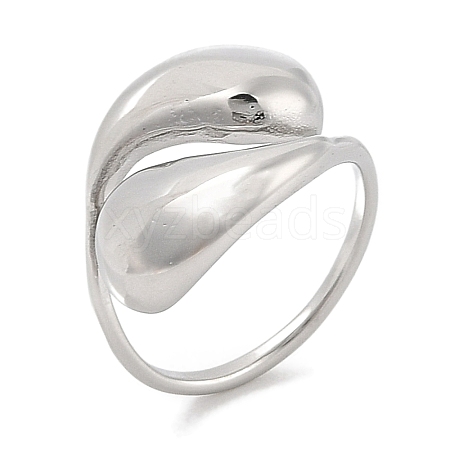 Open 304 Stainless Steel Finger Rings for Women RJEW-B070-01P-1