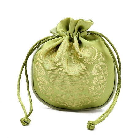 Chinese Style Cloth Pouches Drawstring Bags for Jewelry Storage PW-WG63765-14-1