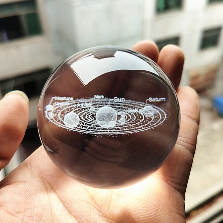 Inner Carving Glass Crystal Ball Diaplay Decoration PW-WGF6175-01-1