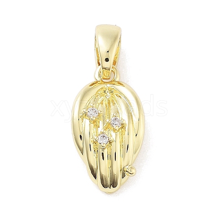 Brass Micro Pave Cubic Zirconia Pendants KK-F877-19G-1