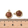 Synthetic Goldstone Half Round Charms STAS-L022-393G-01-3