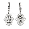 Hollow Hamsa Hand 304 Stainless Steel Dangle Earrings EJEW-L283-063P-1