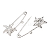 Starfish 304 Stainless Steel Safety Pins Brooch Findings SA-CBA098D-16C-P01-2