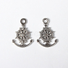 Tibetan Style Alloy Anchor with Helm Pendants PALLOY-2730-AS-LF-1