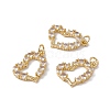 Brass Micro Pave Clear Cubic Zirconia Charms KK-G439-27G-4