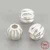 925 Sterling Silver Corrugated Beads STER-S002-14-6mm-3