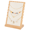 Bamboo Wood Multiple Necklace Display Stands NDIS-WH0009-13C-1