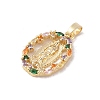 Brass Cubic Zirconia Pendants KK-Z050-19G-01-2