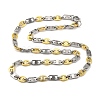 201 Stainless Steel Oval Links Chain Necklace NJEW-F22-39P-GP-1