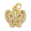 Rack Plating Brass Micro Pave Cubic Zirconia Charms KK-K386-08G-1