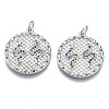 Brass Micro Pave Cubic Zirconia Pendants ZIRC-S061-171P-NF-1