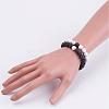 Natural Lava Rock & Howlite Round Beaded Bracelets for Men BJEW-JB02954-2