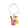 Christmas Theme Alloy Enamel Wine Glass Charms HJEW-JM00982-2