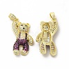 Brass Micro Pave Cubic Zirconia Pendants KK-A180-40G-2