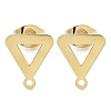 Triangle Ion Plating(IP) 304 Stainless Steel Stud Earring Findings STAS-I206-110G-1