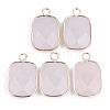 Faceted Natural Rose Quartz Pendants G-S359-179D-1