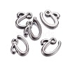 Gunmetal Plated Alloy Letter Pendants LS-PALLOY-P097-03-U-2