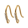 304 Stainless Steel Rhinestone Earring Hooks STAS-D310-01G-02-1