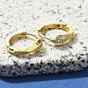 Brass Clear Cubic Zirconia Hoop Earrings EJEW-M047-02G-2