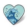 Heart with Wave Enamel Pin JEWB-B006-05A-1