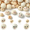 140Pcs 7 Styles  Printed Wood Beads WOOD-YW0001-14-1