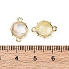 Brass Natural Lemon Quartz Connector Charms KK-Z096-01G-01-3