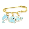 Sea Animals Alloy Enamel Pendants Brooch Pin JEWB-BR00114-3