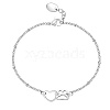 Non-Tarnish Heart & Dog Paw Stainless Steel Satellite Chain Bracelets for Women RQ8185-1