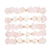 5Pcs 5 Style Natural Rose Quartz Chips Stretch Bracelets Set BJEW-JB09551-02-2