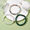 3Pcs 3 Styles Natural Mixed Gemstone Round Beaded Stretch Bracelets Set BJEW-JB10139-02-2