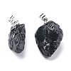 Natural Black Tourmaline Pendants G-I295-02P-01-2