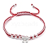 Two Tone Nylon Thread Braided Bead Bracelet Sets BJEW-JB11214-3