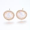 Brass Micro Pave Cubic Zirconia Stud Earring Findings ZIRC-G116-27-C01-1